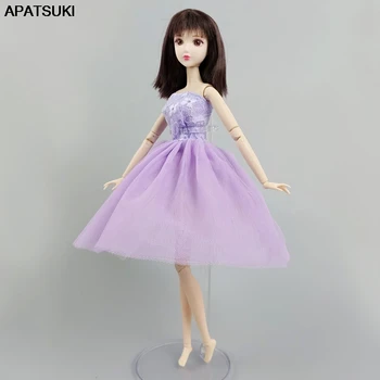 Виолетовият кратко балетное рокля-пакет за Барби кукли, костюми, официални тоалети, дрехи за кукли Барби, аксесоари за кукли 1/6.