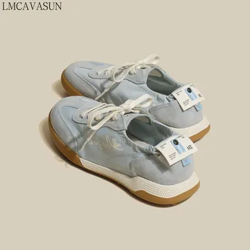 Дамски маратонки LMCAVASUN, Есен Нова марка вулканизированная обувки, ежедневни обувки Zapatillas Mujer, лека дишащи обувки на плоска подметка.