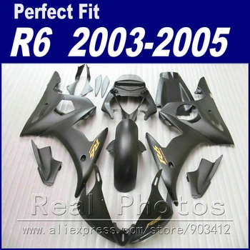 Чисто нови части за мотоциклети-YAMAHA R6 комплект обтекателей 2003 2004 2005 матово черно обтекател YZF fairings 03 04 05