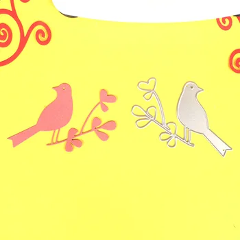 1 бр. шаблони с птица на клона, режещата метална матрица за занаяти собствените си ръце, албум за изрезки, поздравителни картички, хартия за декорация