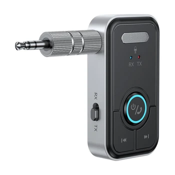 1 комплект аудиоадаптера Bluetooth 5.3 Приемник с жак 3,5 мм за Безжична аудиопередатчик черен цвят за кола, слушалки, тонколони на телевизора