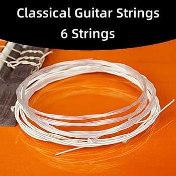 1 Комплект Струни за класическа китара, Метални Найлонови Резервни части Комплект за нормалното напрежение Китарни струни Сменяеми Аксесоари