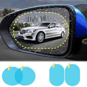 1 чифт Автомобилни Огледала за Обратно виждане, Кръгъл Стикер, Непромокаемая, противотуманная, Водоустойчив Нано-Слой, Етикети За Безопасно Шофиране, Авто Външен Аксесоар