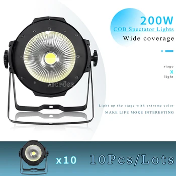 10 бр./лот 200 W COB LED осветление Топло бяло Положителен Бял алуминий Точка Прожектори DMX Управление на DJ, Осветление, сцени дискотеки