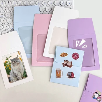 10 бр./ опаковане. Плик за визитки цвят карамел, държач за фотокарточек Kpop Idol, защитна чанта Kpop Toploader, чанта за опаковане на карти