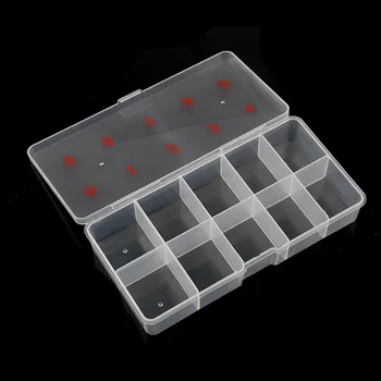 10 нишки / скоростна Празен калъф за дизайн на ноктите Контейнер за съхранение на прозрачни / пластмасови консумативи за нокти За мъниста / накрайници, инструменти за нокти с кристали