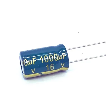 100ШТ 1000 UF 16 В 16 1000 uf Алуминиеви електролитни кондензатори висока честота на 8X16 мм