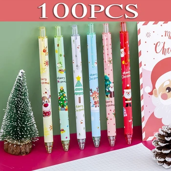 100ШТ Коледни Гел Химикалки Снежен Дядо 0,5 мм Канцеларски материали Химикалка за подпис Детски Подаръци Канцеларски материали
