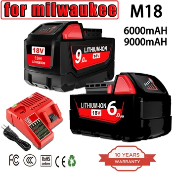 18 За Milwaukee M18 X 6.0 Ah/9.0 Ah Замяна на Батерията 48-11-1860 48-11-1815 48-11-1850 2604-22 Зарядно устройство акумулаторна батерия P