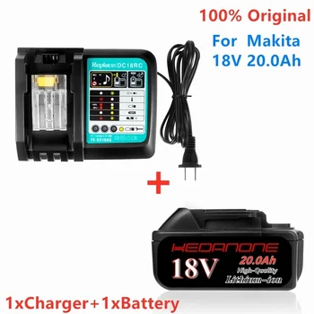 18V 20.0 Ah Акумулаторна Батерия 20000mah LiIon Батерия Подмяна на електрически инструменти Батерия за MAKITA BL1860 BL1830 + Зарядно Устройство 3A