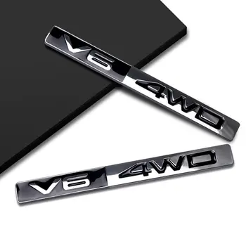 2 елемента 3D Метална Емблема V6 4WD, Броня на автомобила, Задния Багажник, Стикер върху иконата, за довършителни работи на Универсална