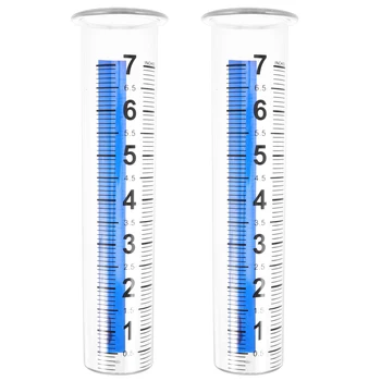 2 елемента Дождемер с мащаба на Прозрачен Дождемер Инструмент за измерване на дъжд Външна доставка