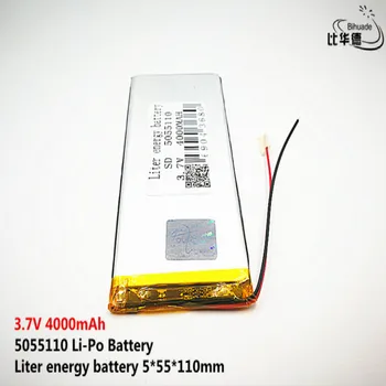 2 елемента Литра енергиен батерия Добро качество 3,7 В, 4000 ма 5055110 Полимерна li-ion/Li-ion батерия за таблет BANK, GPS, mp3, mp4