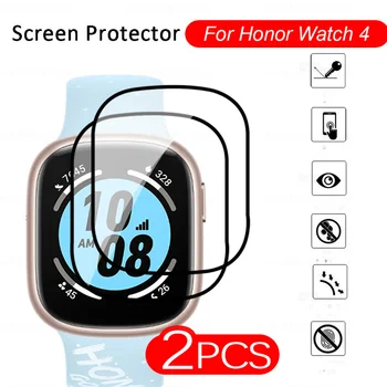 2 елемента Меко Защитно Стъкло За Честта Watch 4 9D Извити Защитно Фолио За Екрана HonorWatch Watch 4 Honar Watch4 Smartwatch Films TMA-L19