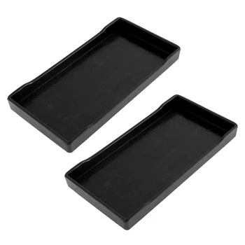 2 пластмасови правоъгълни тави за обяд черен цвят