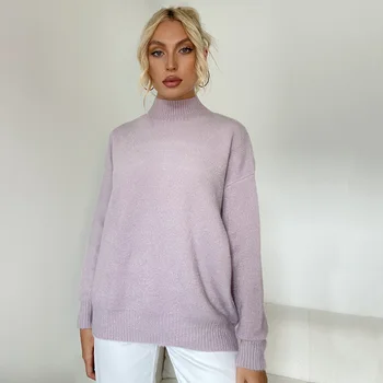 2023 Женски нов класически монофонични топ, безплатно спокойна пуловер