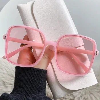 2023 Нови слънчеви очила с наклон, дамски слънчеви очила Ins Big Box, модни квадратни слънчеви очила в ретро стил