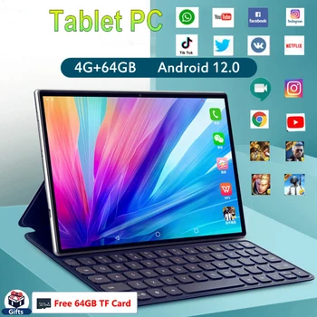 2024 Нов HD-екран Global Android 12.0 Tablet 4G + 64GB + Безплатна 64GB TF Карта Tablet PC 5G С Две SIM-карти или WIFI ТАБЛЕТ