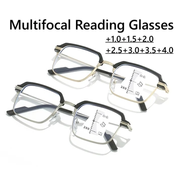 2024 Нови модни Мультифокальные очила за четене, за жени и за мъже, бизнес очила за старческо, блокиране на синя светлина, Модни очила за мъже