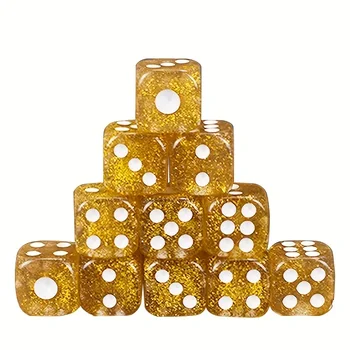 20pcs / 1 комплект 16-мм златни луковых кубчета със златни точки светкавица, цветен сито Ktv Creative DiceDice - идеално за партита, домашни игри