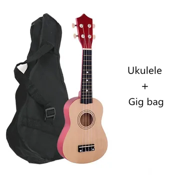 21-инчов Хавайска китара с 4 струни За начинаещи, Подарък за Музикални инструменти за деца Със защитна чанта, Хавайски мини-китара, Китара за избор на струните