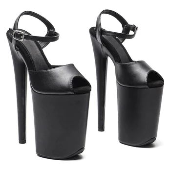 23 см / 9 инча, дамски сандали на платформа с лакированным горна част от изкуствена кожа, обувки за танци на един стълб, обувки на висок ток Stillelto, 066
