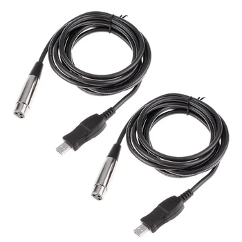 2X USB съединители за микрофон XLR-штекерному USB-кабел MIC Линк Нова
