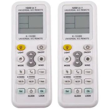 2X Универсален безжичен K-1028E 1000 в 1 Цифров LCD дистанционно управление променлив ток за климатика