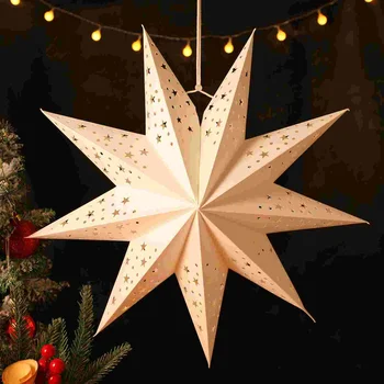 35/45 см Коледни выдалбливают Звезда, Висулка лампиони, решетка на Прозорец, на Хартиен фенер, Коледа Коледна украса за сватбени партита