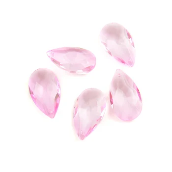38 mm/50 mm/63 мм/76 мм Детайли розов кристал полилеи, мъниста от бадемово кристал, висулка части от осветителни призми