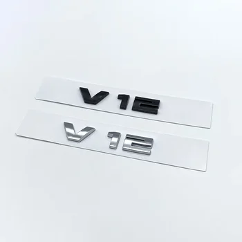 3D Шрифт Цифри, Букви Емблемата на V12 BMW Серия M760i F01 F02 G11 G12 Шильдик с Логото На Багажника на Колата Стикер Черен Хром