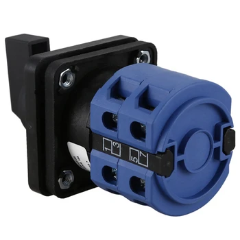 3X AC660V 25A, 2 щифта 3-позиционен Незабавен пластмасов завъртане на ключа, синьо + черно