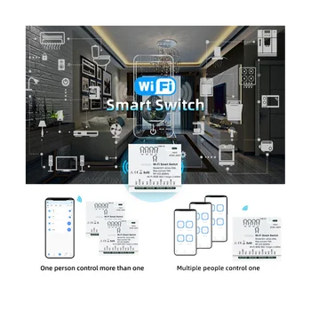 4CH WiFi Smart Switch + RF433 Дистанционно Управление 7-32 2,4 G WiFi Smartlife Модул за Автоматизация на Дома за IFTT Алекса Google Home