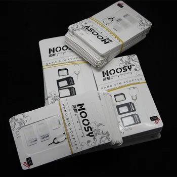 5 комплекта 4 в 1 Noosy адаптер за нано-sim-карти + адаптер за микро-Sim карти + Стандартен адаптер за СИМ карта за iPhone
