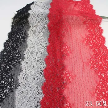 50 ярда Червено-черни еластични дантелен отпадъци за изграждане на миглите за шиене на дамско бельо, бельо, сутиен, рокли, аксесоари за дрехи, тапицерия със собствените си ръце