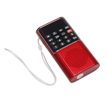 5X L-328 Мини Джобно карманное FM-радио с автоматично сканиране, музикален Аудио MP3 плейър, малък говорител на открито с диктофон