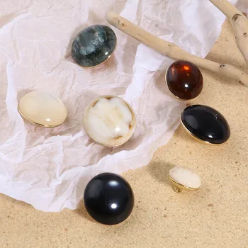 5шт смола кръг-имитация на естествени камъни, мъниста копчета лъскава опашка многоцветен за облекло DIY облекло шевни аксесоари