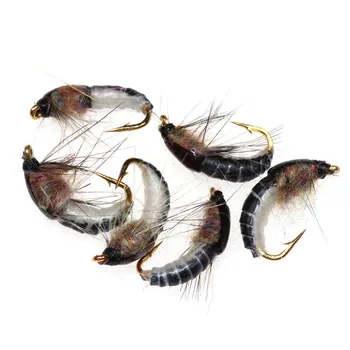 6 бр./компл. Стръв Nymph Scud Fly за улов на пъстърва на Изкуствена примамка за насекомите, имитация на червея Scud, реалистична примамка за риболов