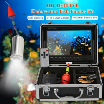 9-инчов монитор 15-метров Здрава HD 1000TVL широкоъгълен 12 бр. led оборудване за подводен риболов