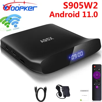 A95X W2 TV Box Android 11 4G 64GB Android TVBOX Allwinner S905W2 двойна лента мултимедиен плейър Wifi6 1080P, 4K Bluetooth 5,0