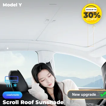 Auto Modely 2023 Scroll Sunshade Y Козирка На Покрива на Оригиналния Автомобил Козирка Солнцезащитная изолация За Tesla 2017-2024 Модел Y Аксесоар