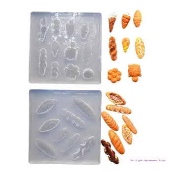 C63E Мини 3D Силиконови форми за хляб, Форми от епоксидна смола за празни приказки Шоколад играчка