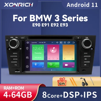 Carplay 4 GB 64 GB 2Din Android 11 Кола DVD плейър За BMW E90/E91/E92/E93 Мултимедия 8 Ядра Радио IPS DSP Навигация 7 