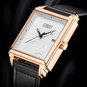 CIRNI Luxury Dress Watch Мъжки Miyota 9015 Автоматични Механични Ръчни Часовници самостоятелно ликвидация висок клас Марка Правоъгълни Бизнес Часовник New 2022