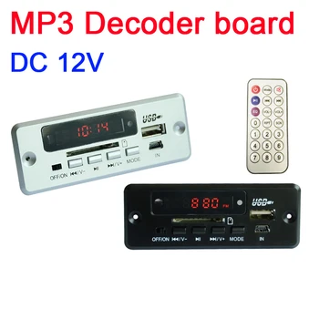 dc 5V/12v Такса MP3 декодер за Аудио SD карта/USB музикален плейър панел Цифрова led дисплей FM радио модул + IR Дистанционно управление FM радио КОЛА