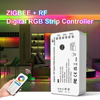 Gledopto DC5-24V ZigBee RF Цифров RGB Контролер Led Лента GL-C-103P За WS2811 WS2812 Гъвкава Пиксел Адресуемая Led Лента е САМ