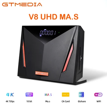 GTMEDIA V8 UHD Mars TV Box DVB-S2/S2X 4K TV Декодер Вграден 2,4 G WIFI, За да Life media player е един Сателитен Приемник Испански spot