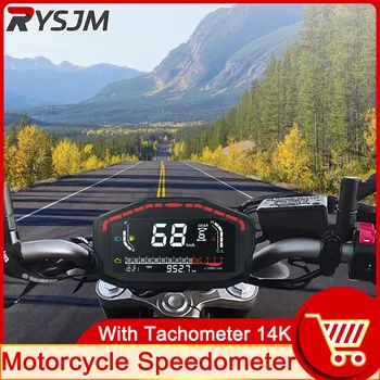 HD мотоциклет LCD за измерване на скоростта Цифров километраж, Оборотомер Многофункционален измерване на нивото на горивото с поворотником за Yamaha