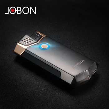 JOBON Интелигентна Сензорна Импулс USB Електрическа Запалка Плазмена Двухдуговая Метална Външна Ветрозащитная Преносима Запалка Мъжки Подарък