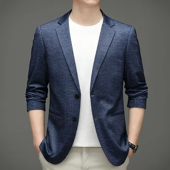 Lansboter Синьо Пролетно-Есенния Мъжки яке Ежедневни Корейската версия Slim Fit Small Suit Coat